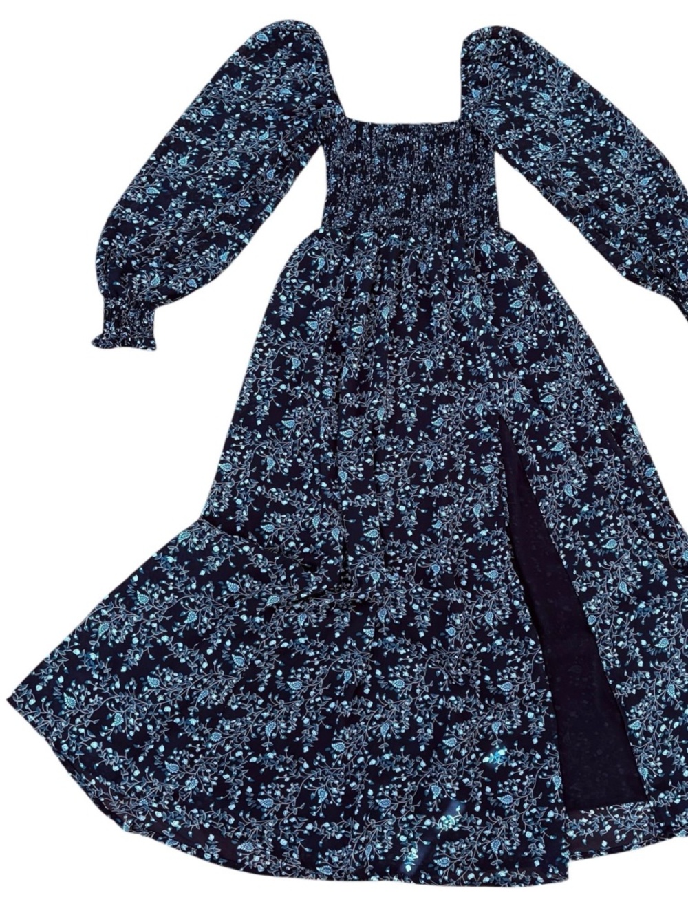 Floral Boho Peasant Maxi Dress